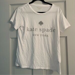 Kate Spade White Top with Gold Logo